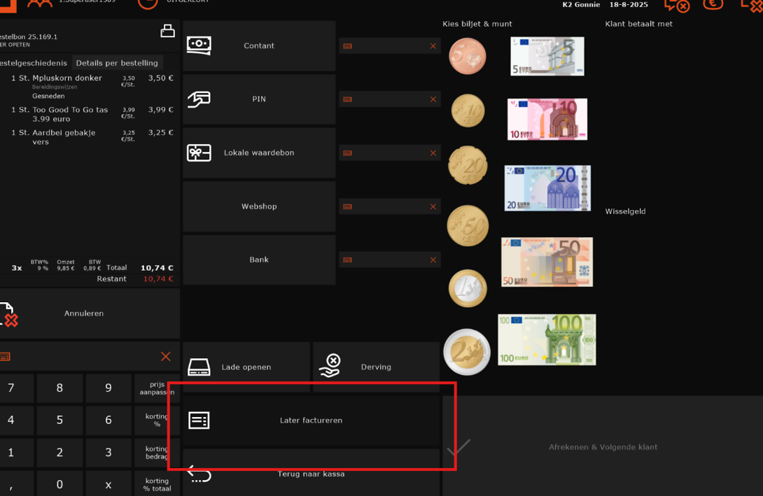 Zo gebruik je later factureren