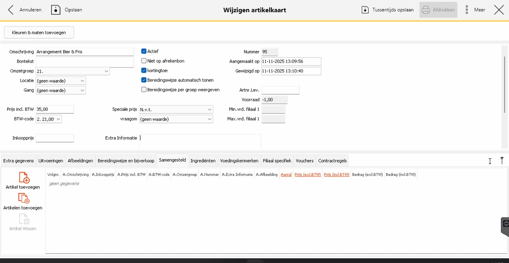 [Sales & Acties] Arrangement